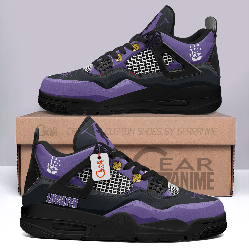 Chrollo Lucilfer Retro 4 Leather Sneakers Custom Name