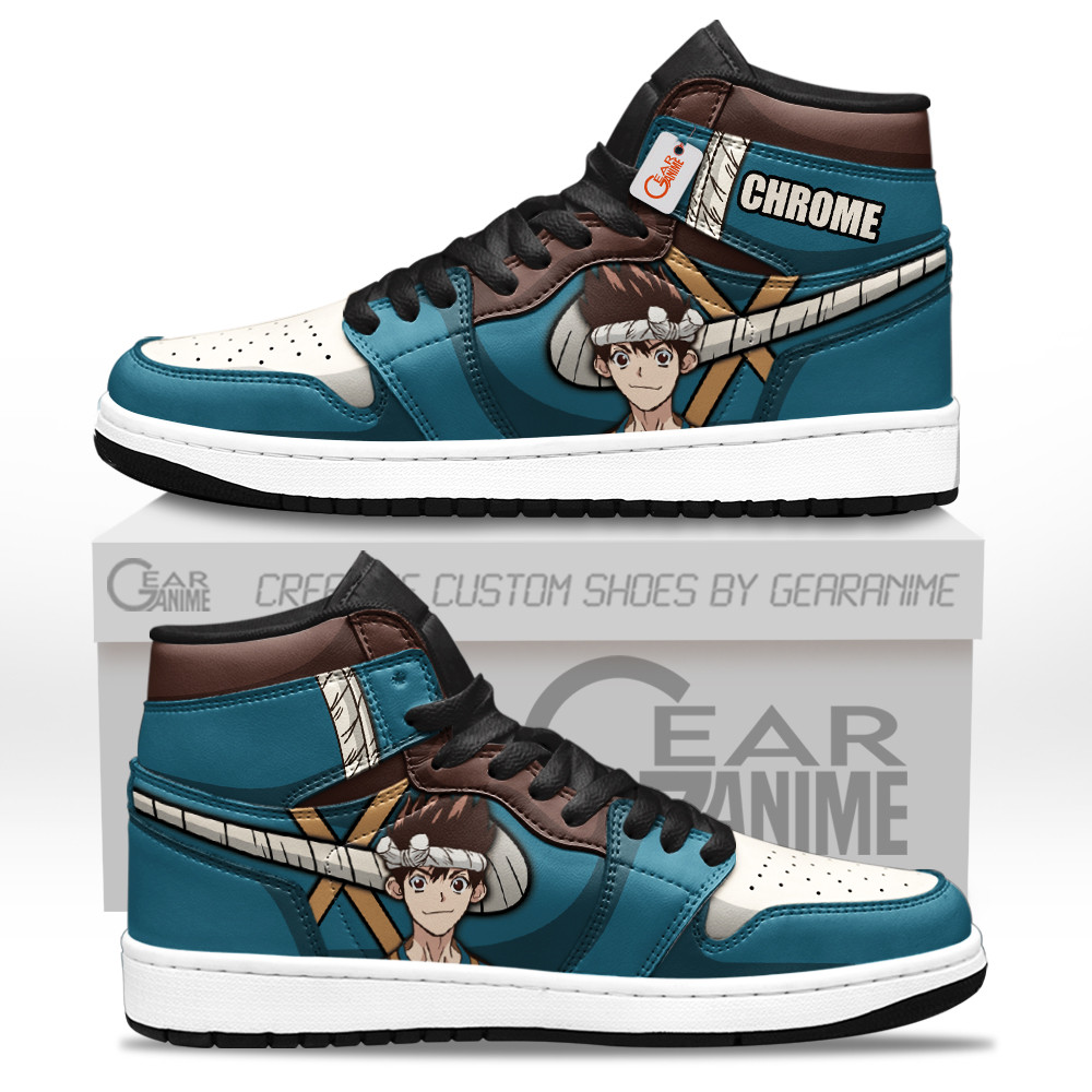 Chrome High-Top Leather Sneakers Custom Name