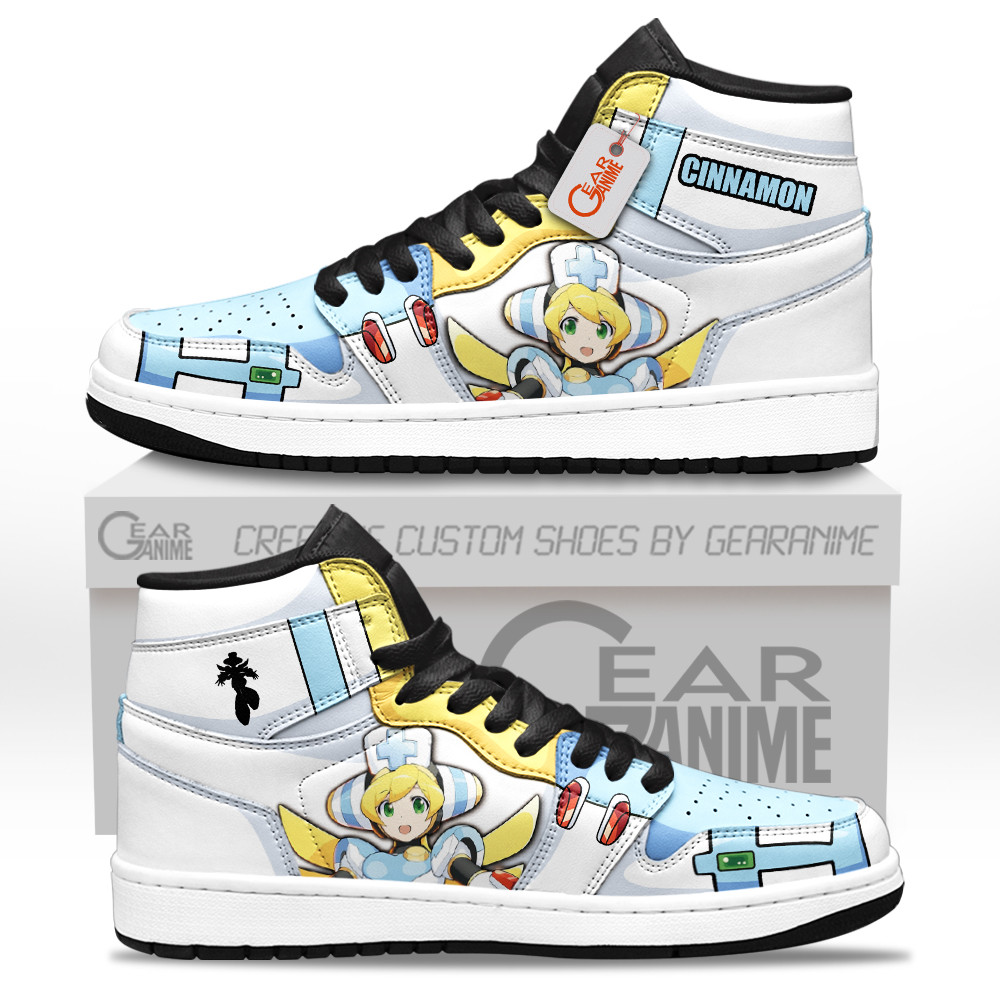 Cinnamon Custom Gaming High-Top Leather Sneakers Mega Man Shoes