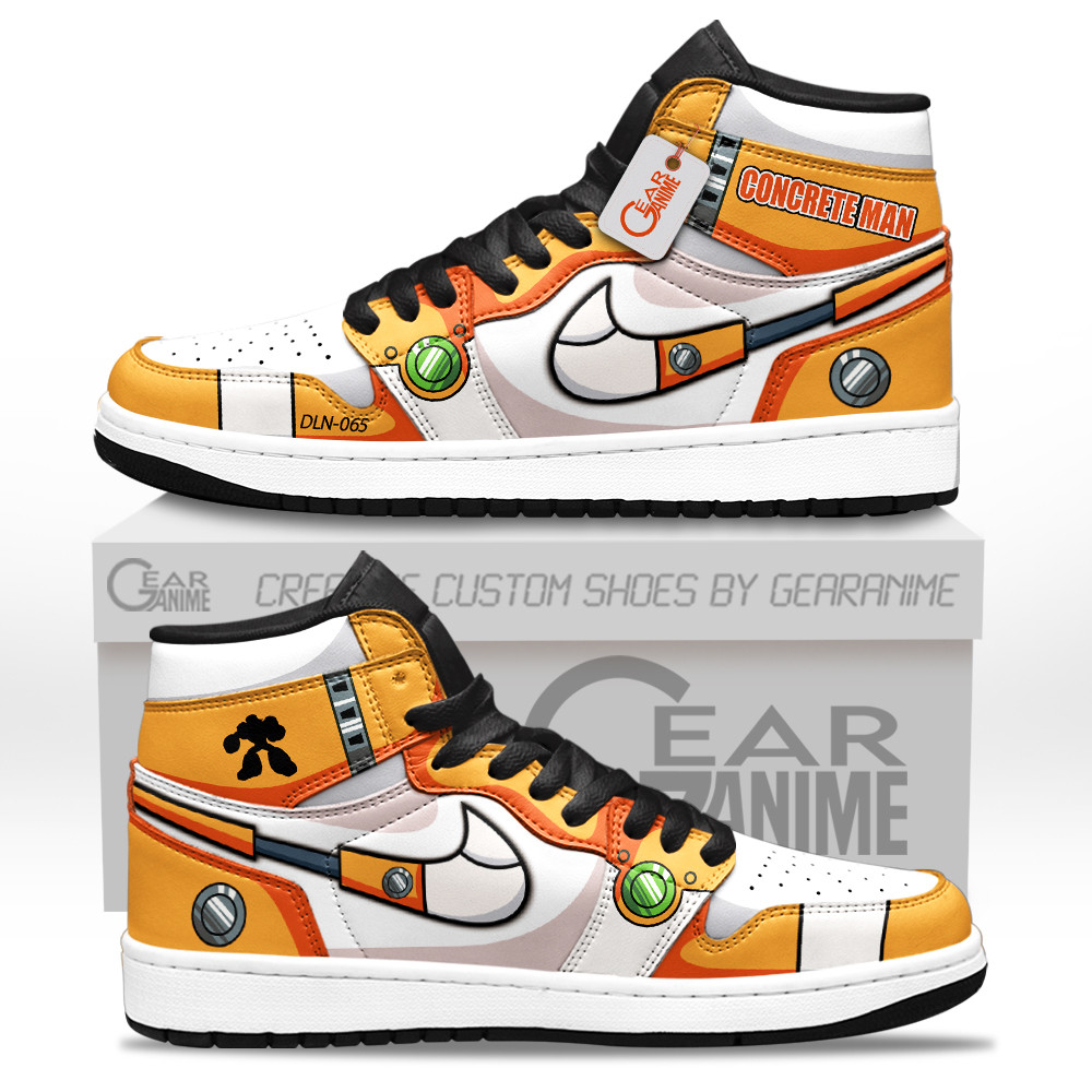 Concrete Man Custom Gaming High-Top Leather Sneakers Mega Man Custom Shoes