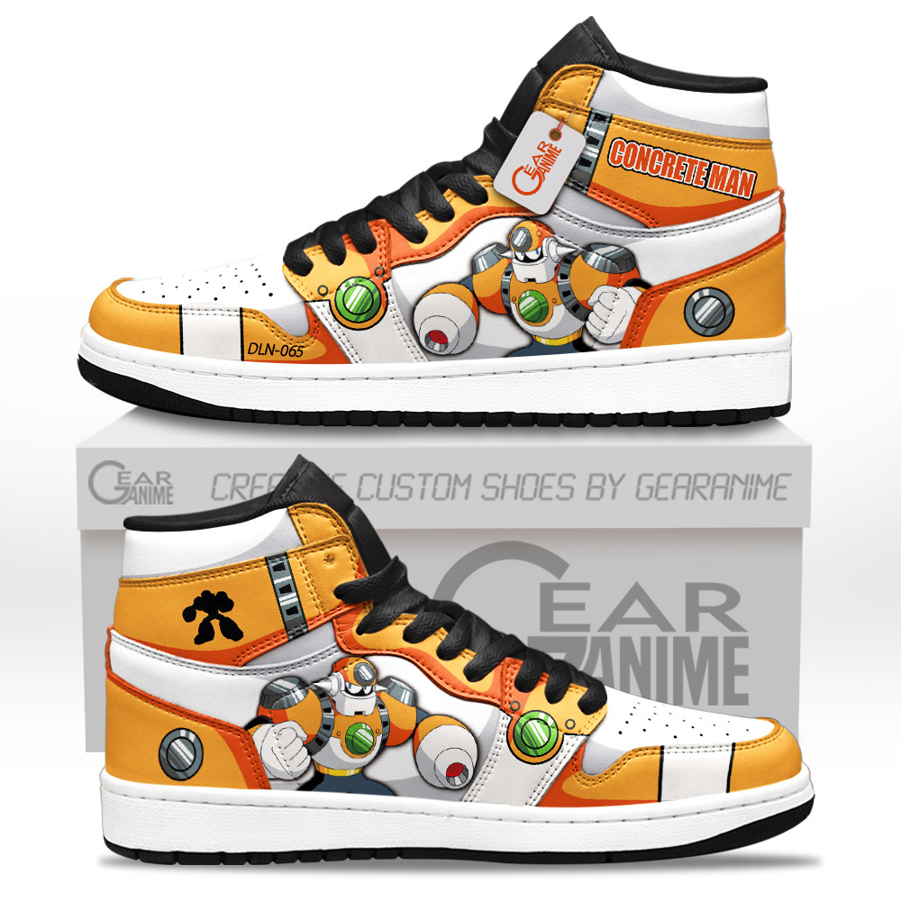 Concrete Man Custom Gaming High-Top Leather Sneakers Mega Man Shoes