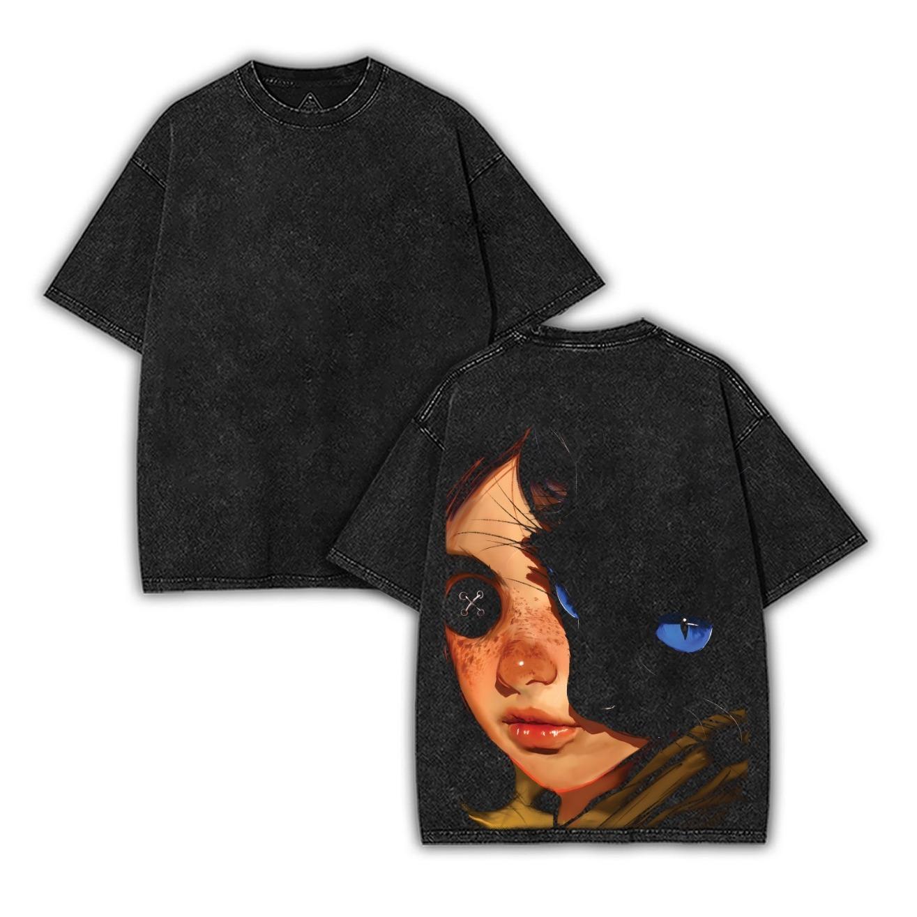Coraline Retro Vintage halloween Unisex Acid Washed |CRVHL|TTT