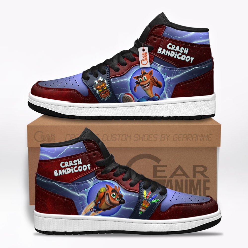 Crash Bandicoot Custom Gaming High-Top Leather Sneakers
