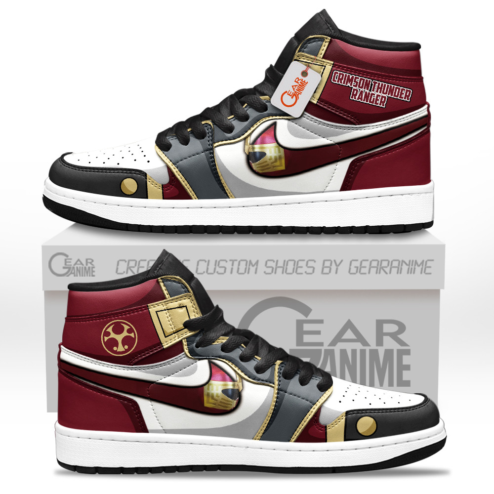 Crimson Thunder Ranger Custom Movie High-Top Leather Sneakers