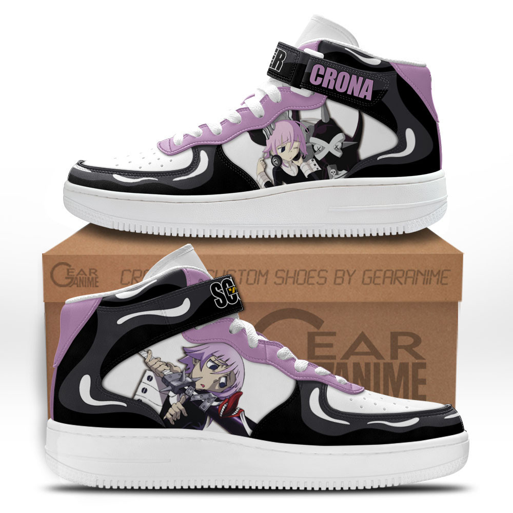 Crona Gorgon Custom Anime Mid-Top Leather Sneakers