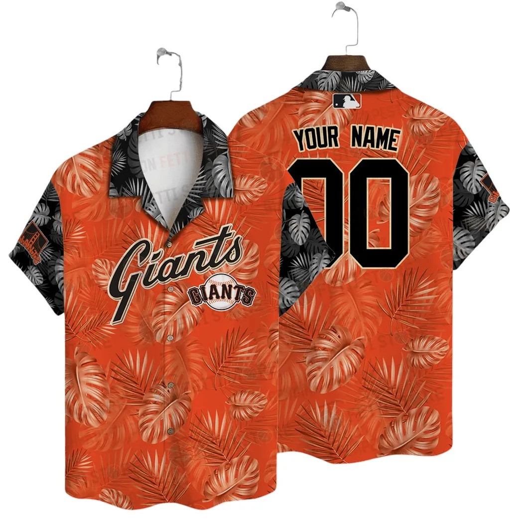 Custom San Francisco Giants Leaf Pattern Hawaiian Shirt MLB Apparel Gift For Summer Vacation