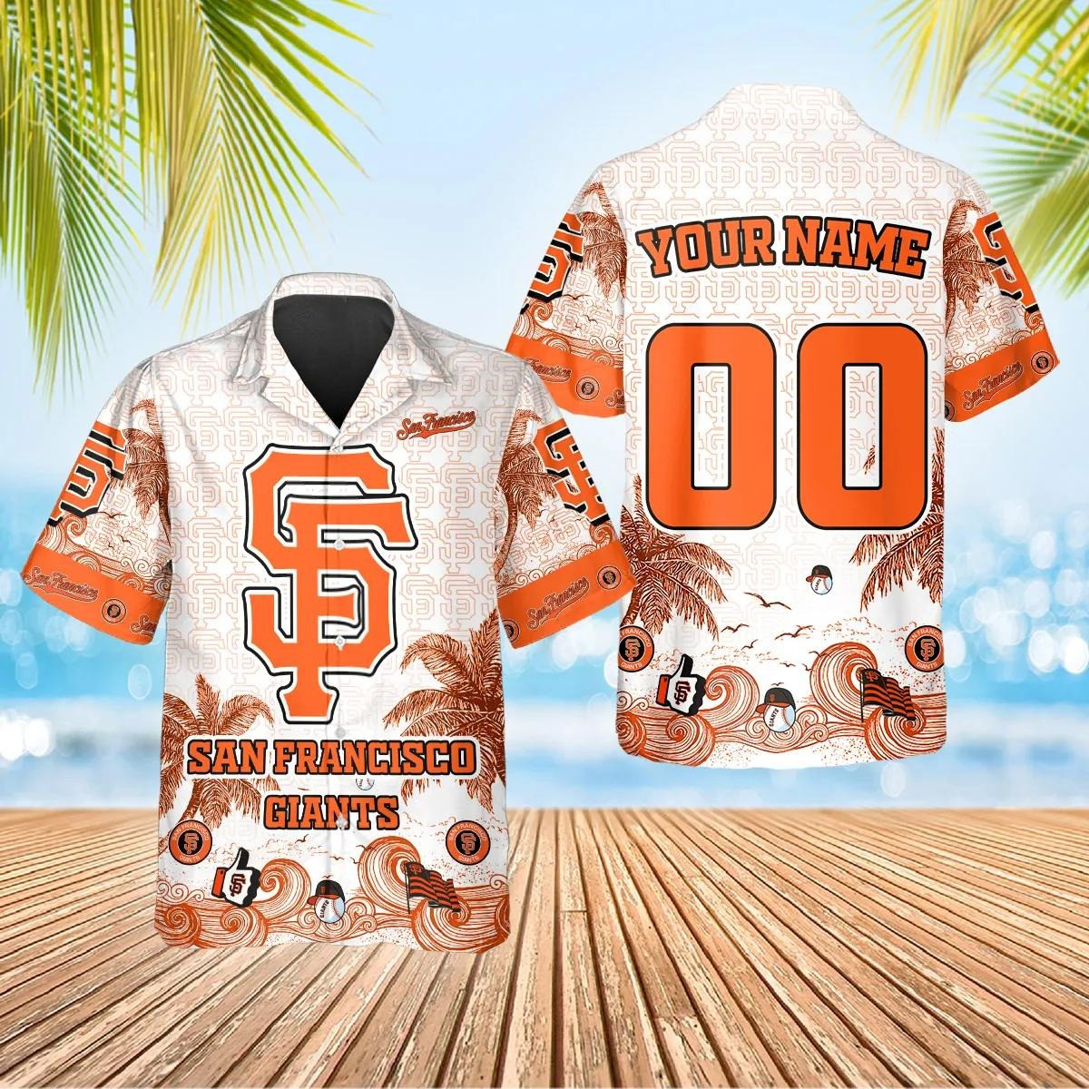 Custom San Francisco Giants Tropical Palm Wave Hawaiian Shirt MLB Outfit Gift For MLB Fans