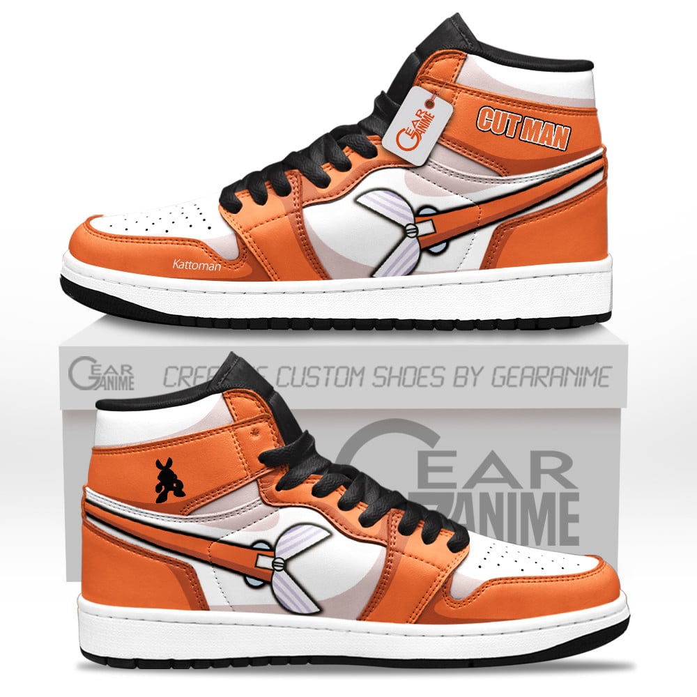 Cut Man Custom Gaming High-Top Leather Sneakers Mega Man Custom Shoes