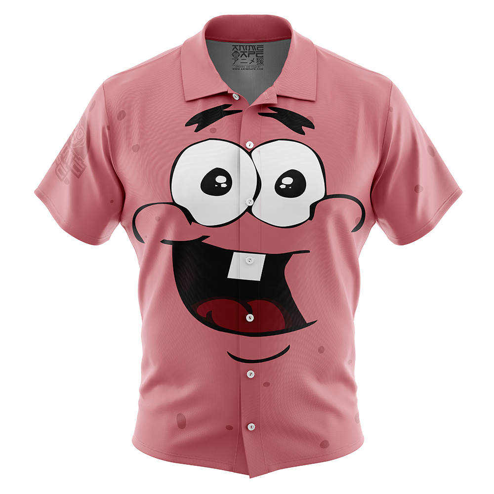 Cute Face Patrick Spongebob Squarepants Button Up Hawaiian Shirt