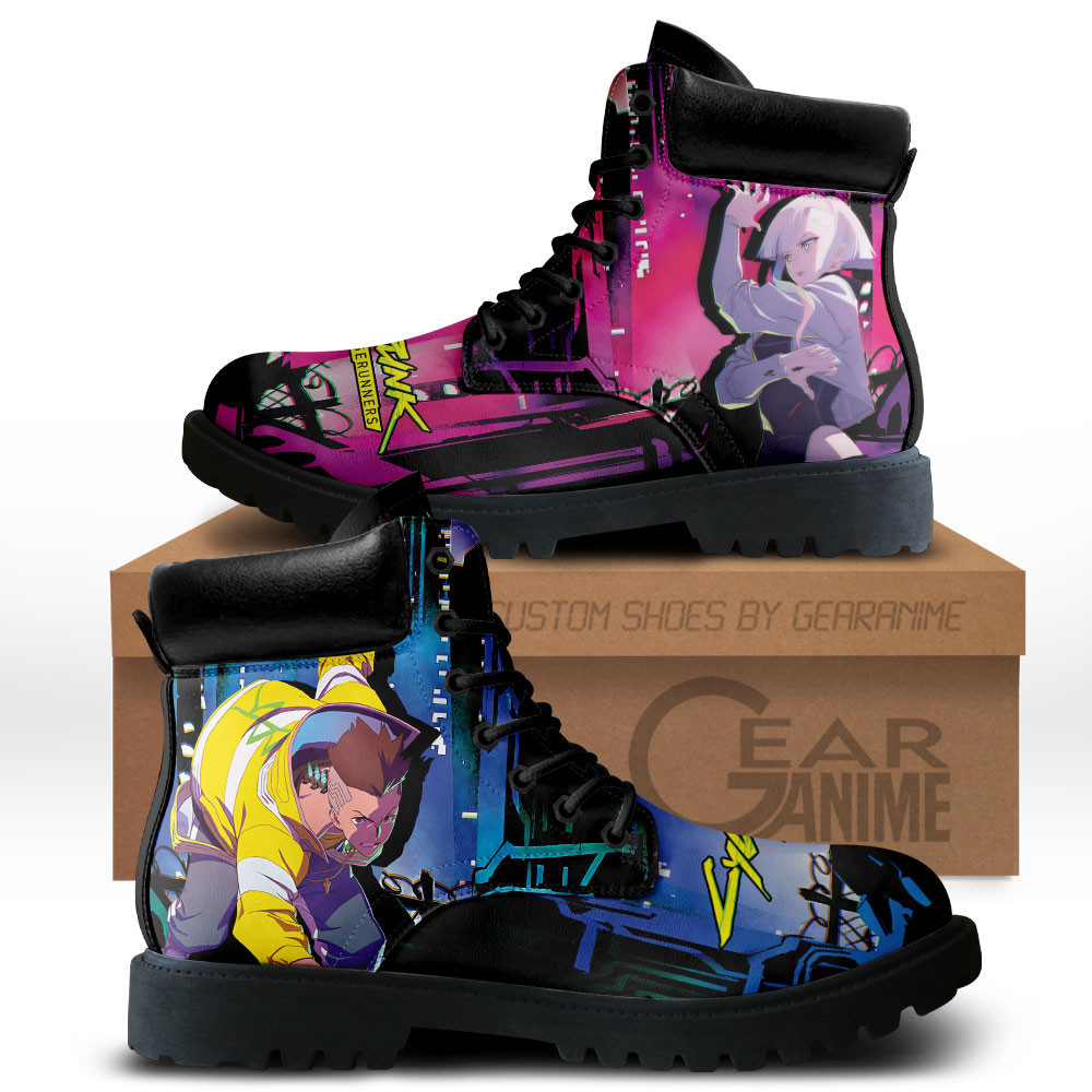 Cyberpunk David and Lucy Custom Anime Combat Boots MV2811