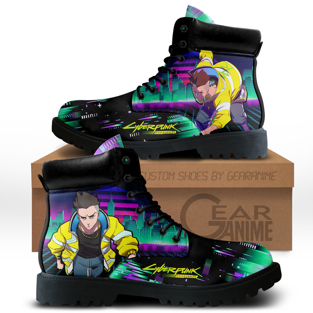 Cyberpunk David Martinez Custom Anime Combat Boots NTT051