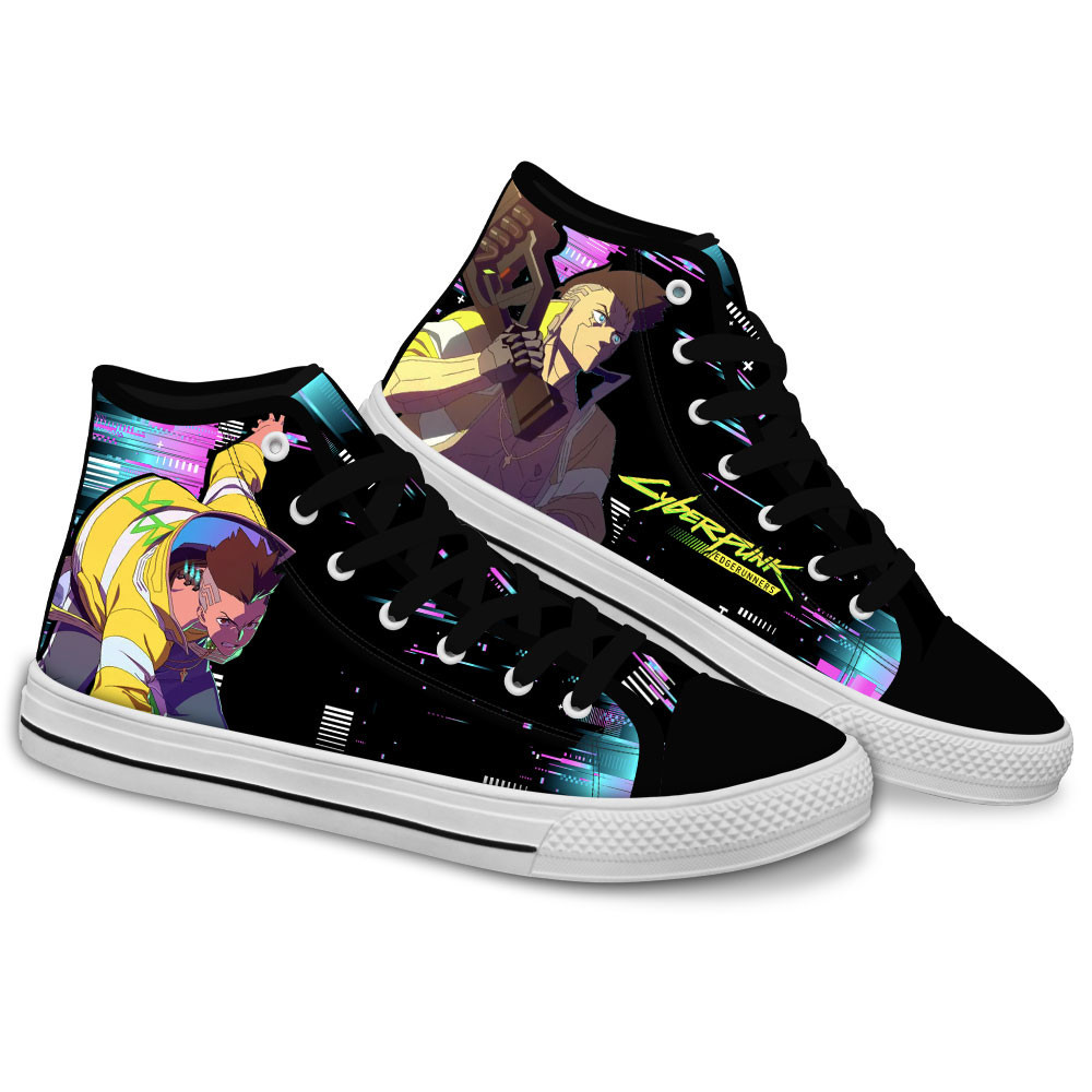 Cyberpunk David Martinez Custom Anime High-Top Canvas Shoes NTT061
