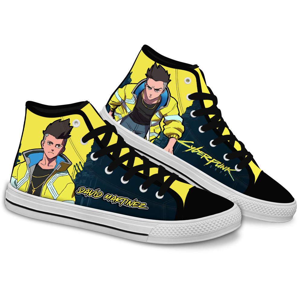 Cyberpunk David Martinez Custom Anime High-Top Canvas Shoes NTT220