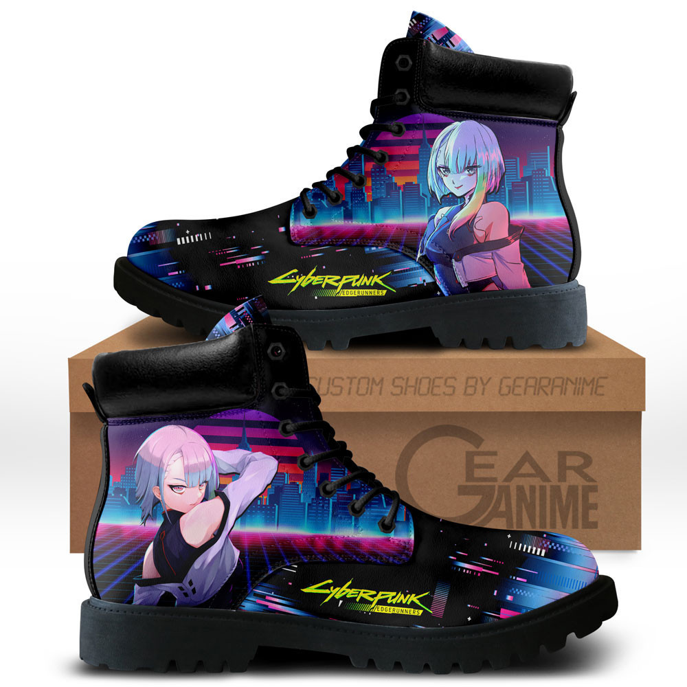 Cyberpunk Lucy Custom Anime Combat Boots NTT051