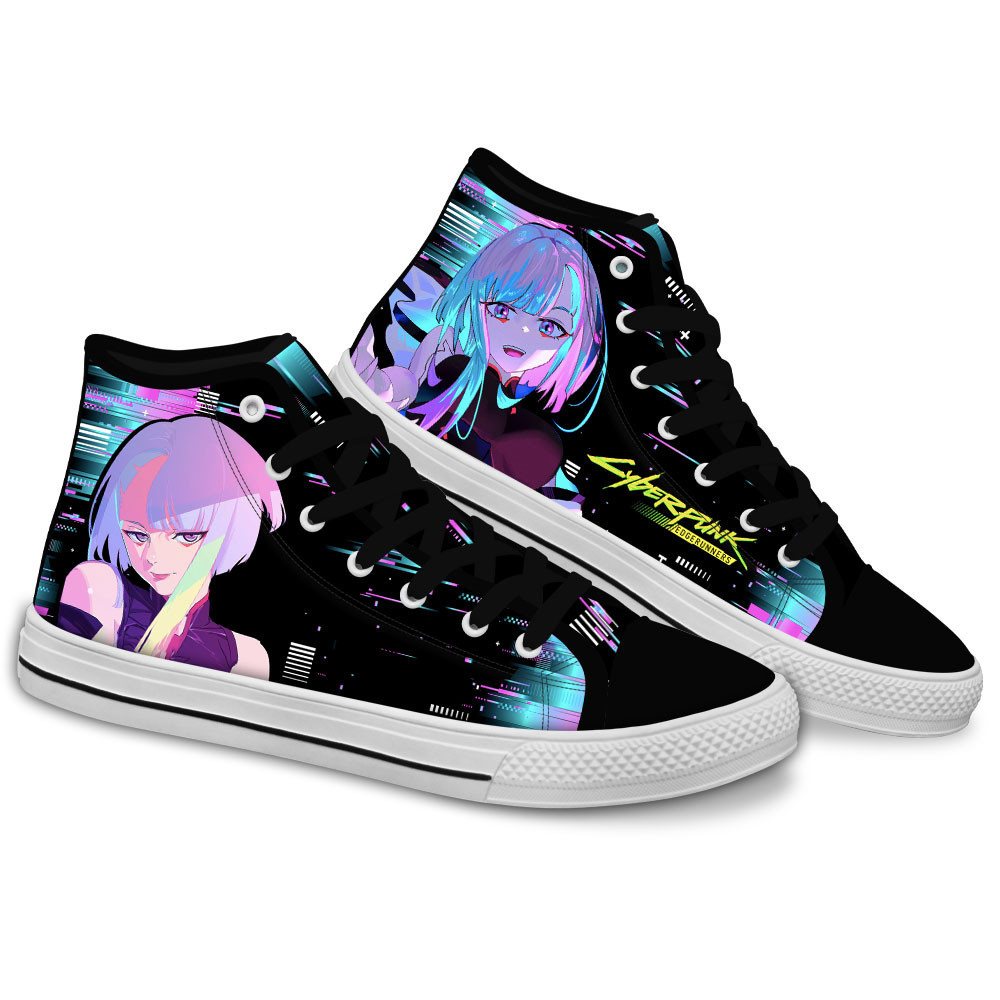 Cyberpunk Lucy Custom Anime High-Top Canvas Shoes NTT061