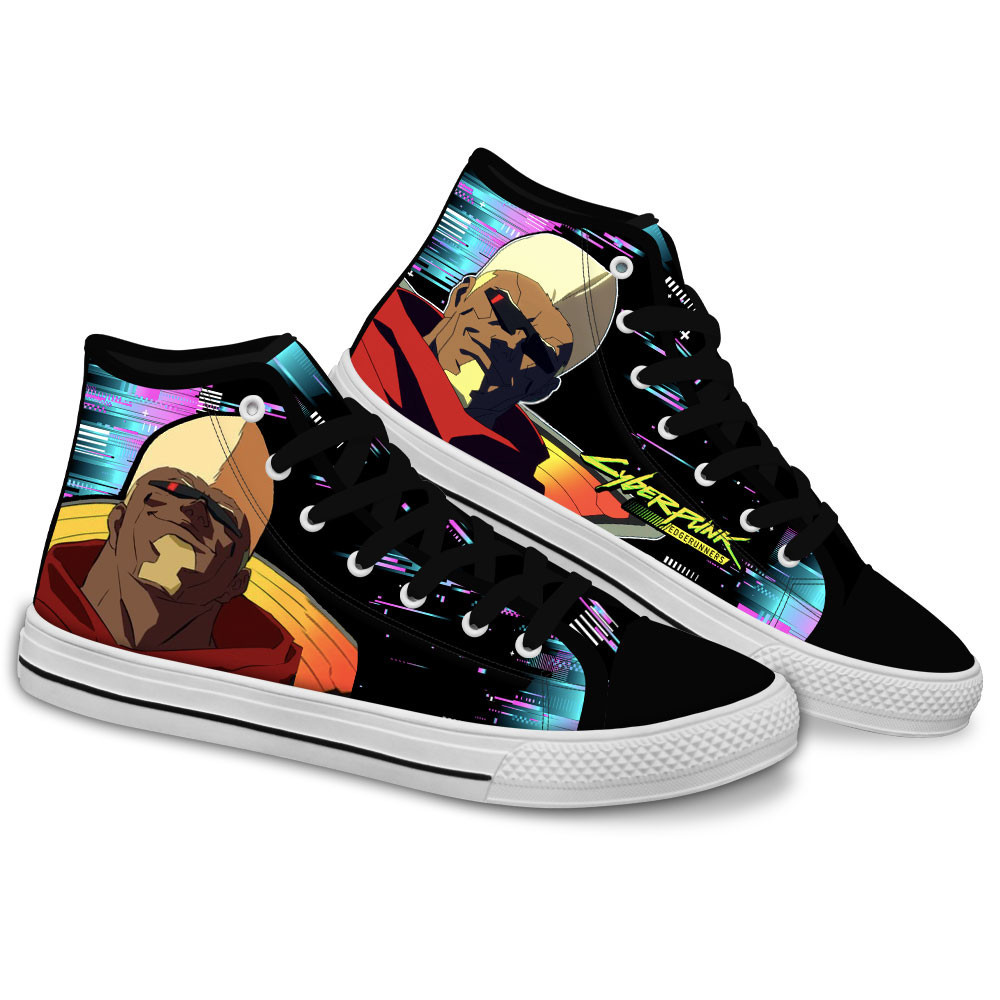 Cyberpunk Maine Custom Anime High-Top Canvas Shoes NTT061