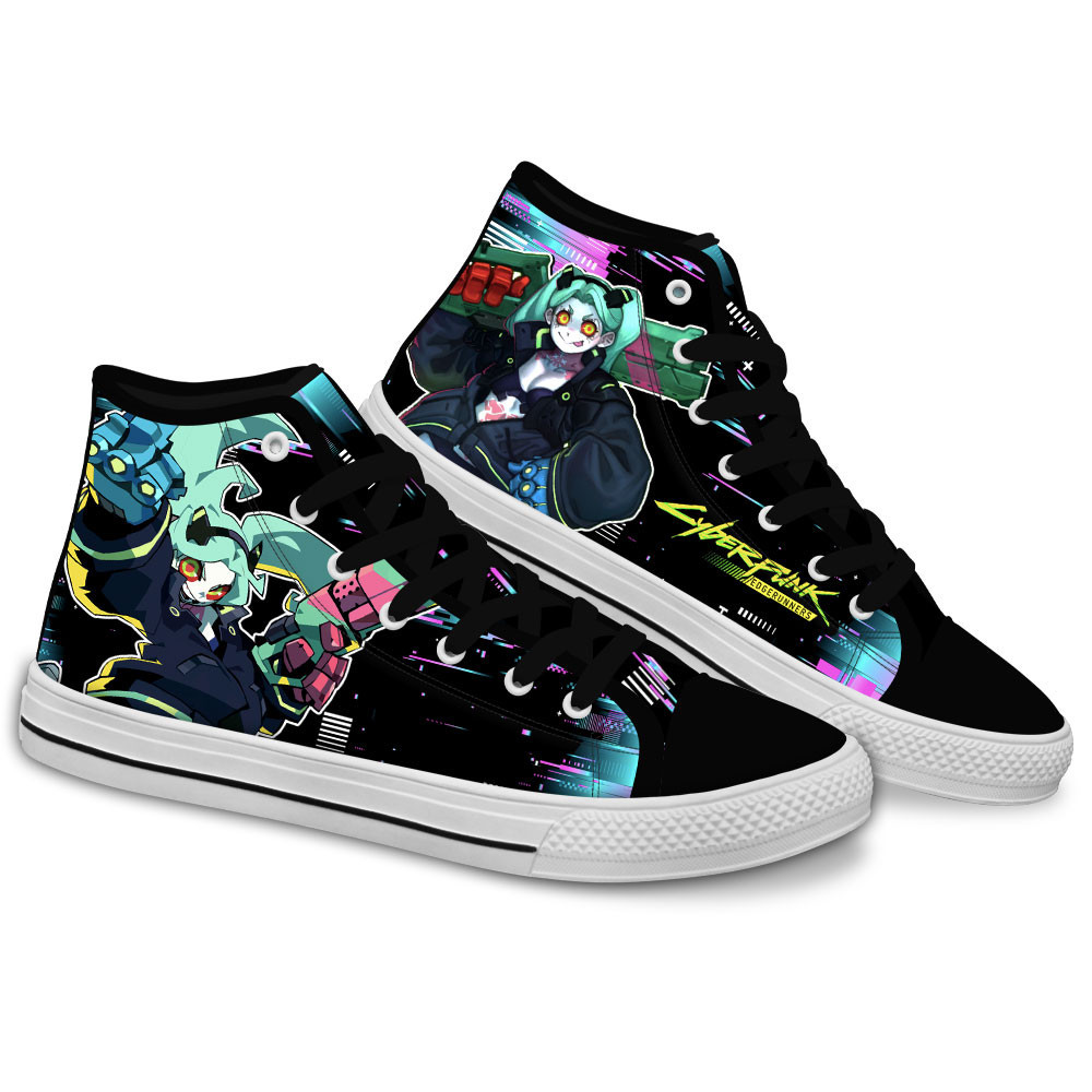 Cyberpunk Rebecca Custom Anime High-Top Canvas Shoes NTT061