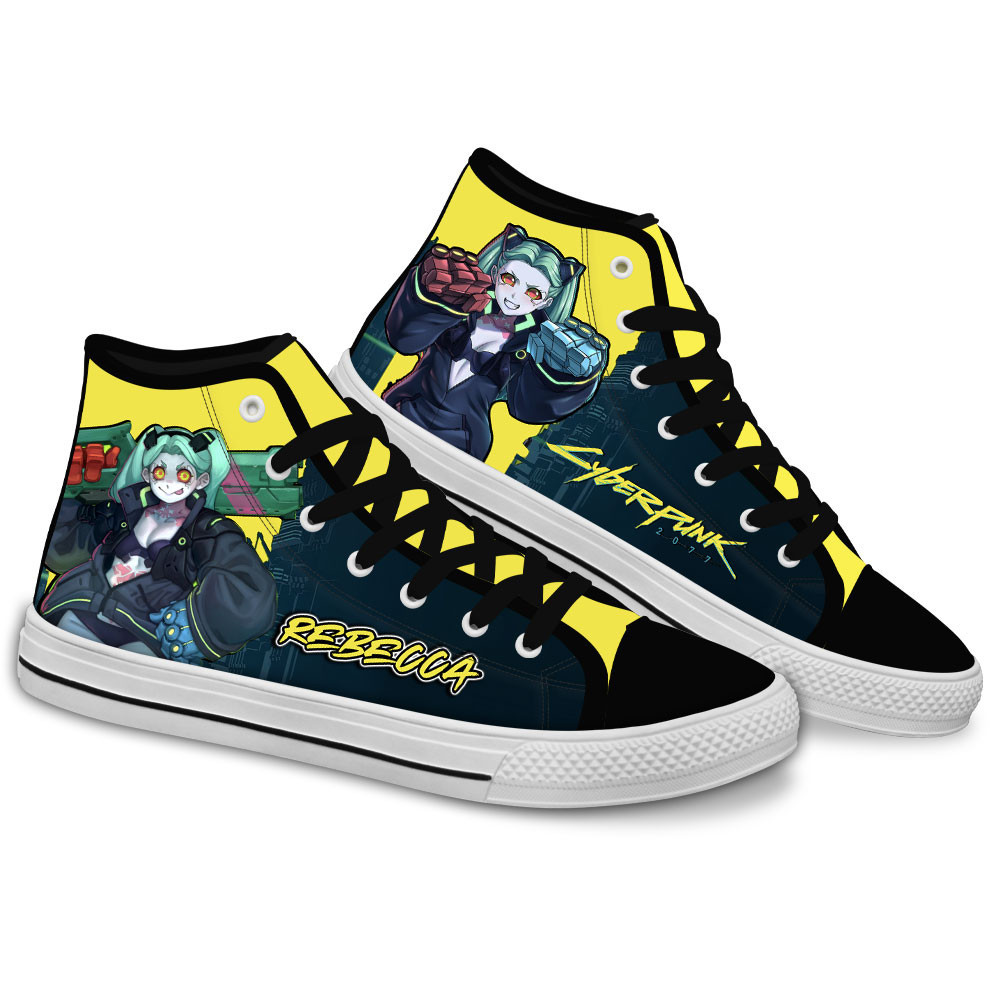Cyberpunk Rebecca Custom Anime High-Top Canvas Shoes NTT220