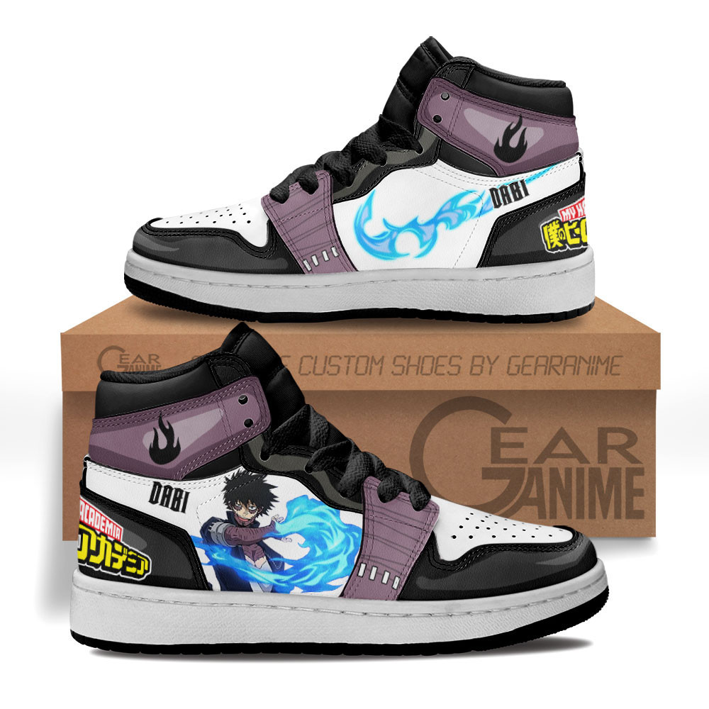 Dabi Custom Anime Kids High-Top Leather Sneakers