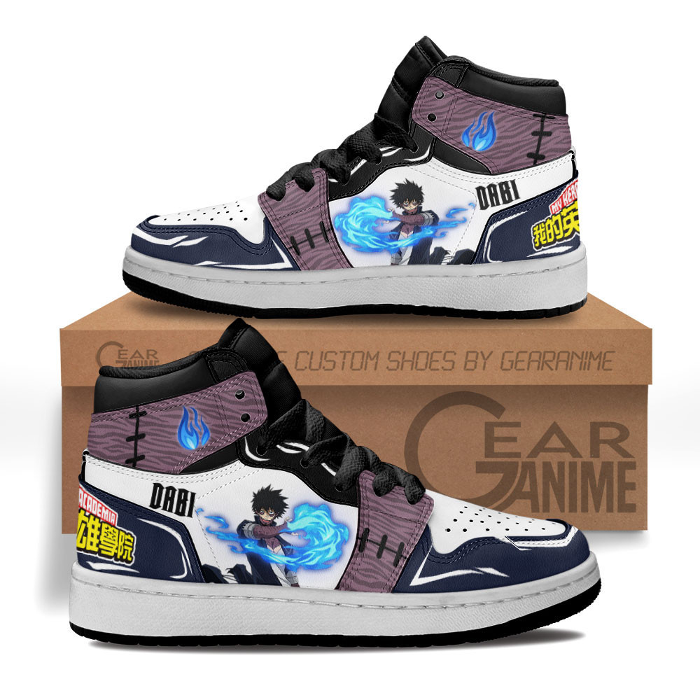 Dabi Custom Anime Kids High-Top Leather Sneakers