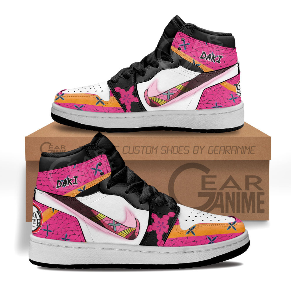 Daki Skills Custom Anime Kids High-Top Leather Sneakers