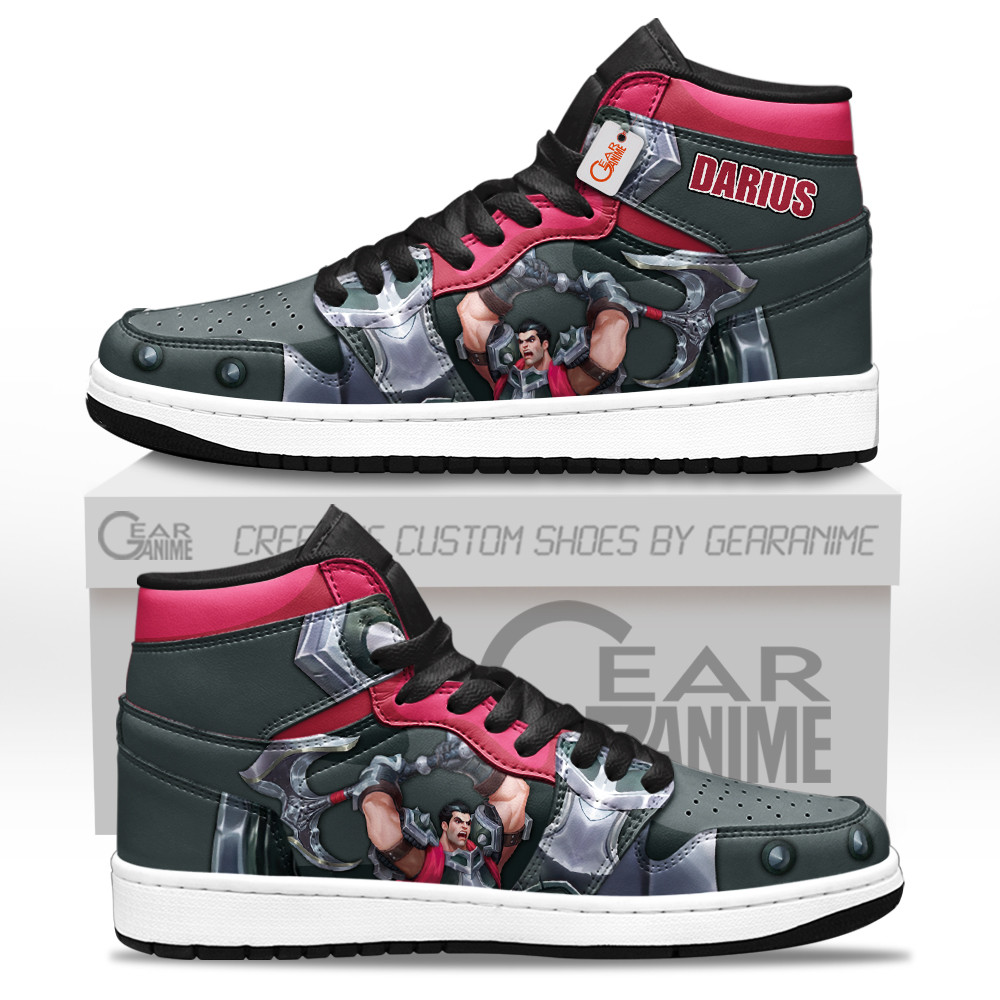 Darius Custom Gaming High-Top Leather Sneakers Game LoL Esport Custom Name