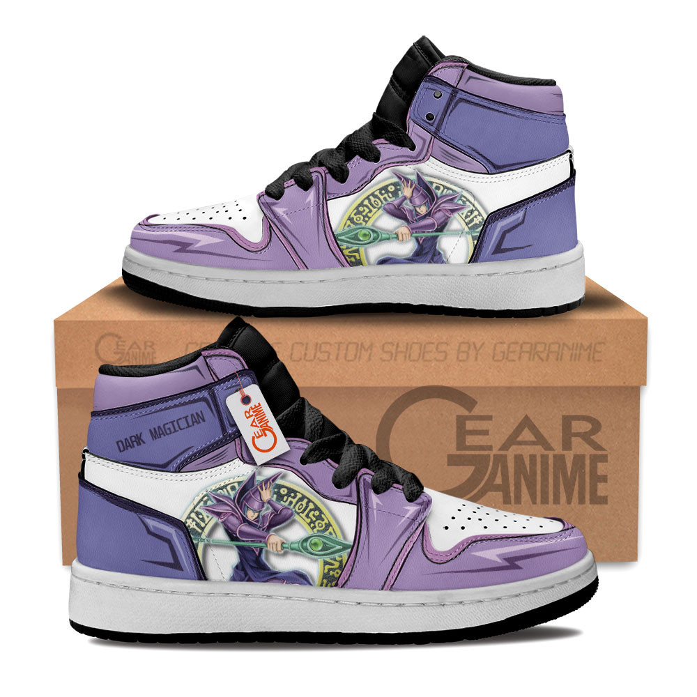 Dark Magician Custom Anime Kids High-Top Leather Sneakers