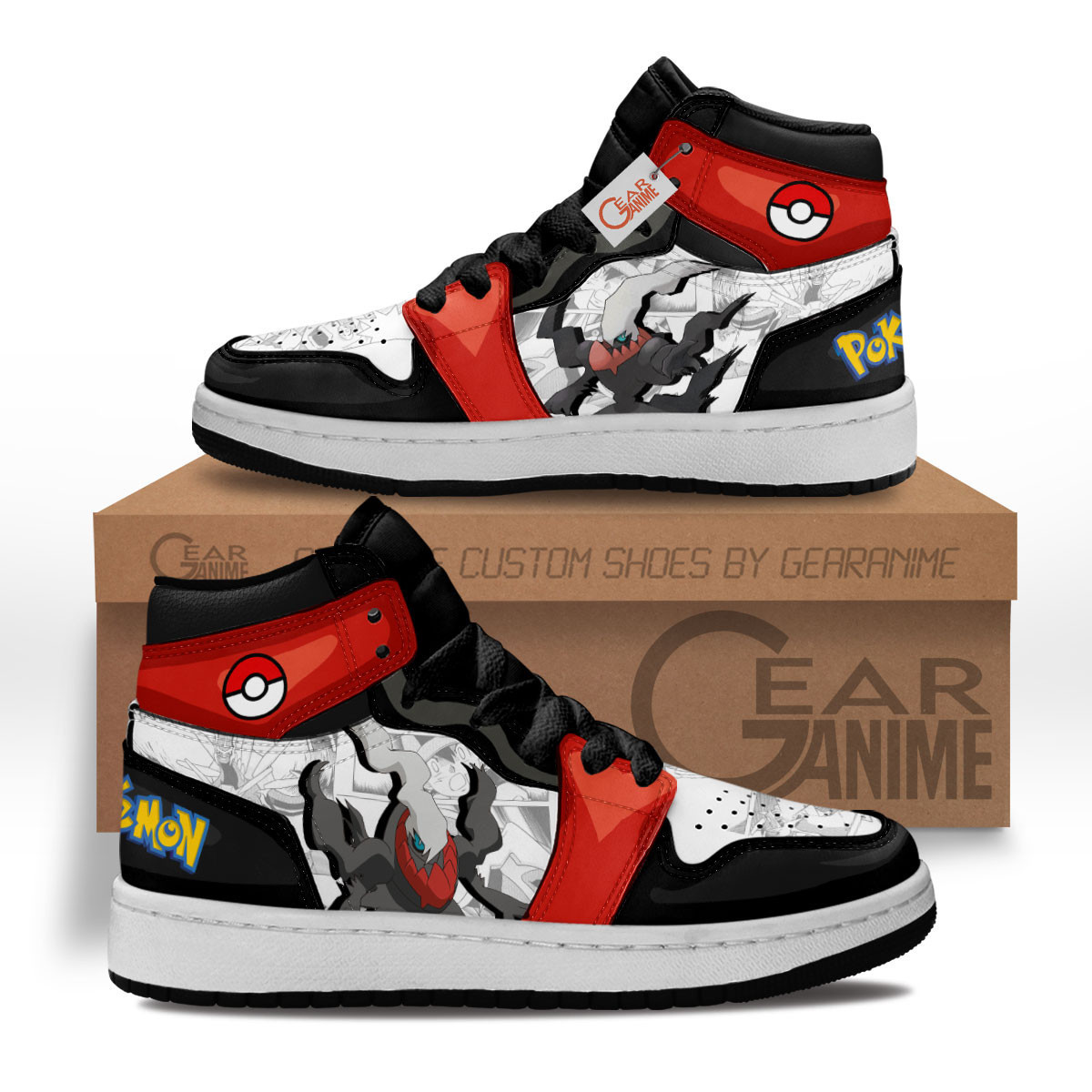 Darkrai Custom Anime Kids High-Top Leather Sneakers