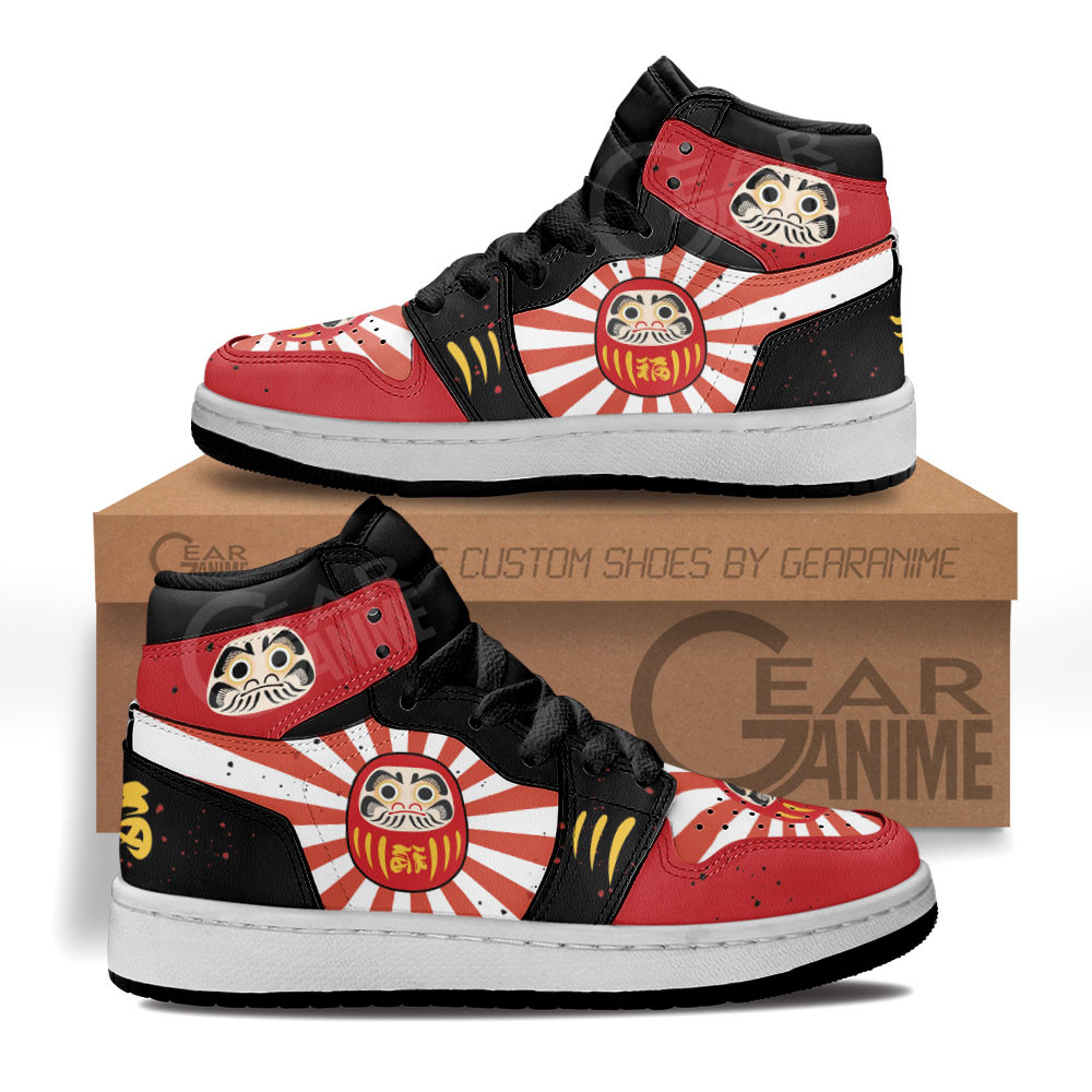 Daruma Custom Anime Kids High-Top Leather Sneakers MV1406