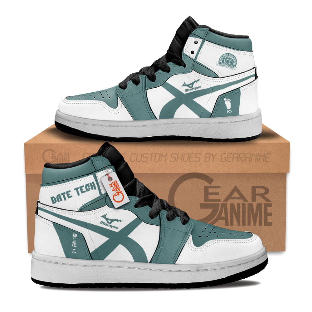 Date Tech High Custom Anime Kids High-Top Leather Sneakers Personalized