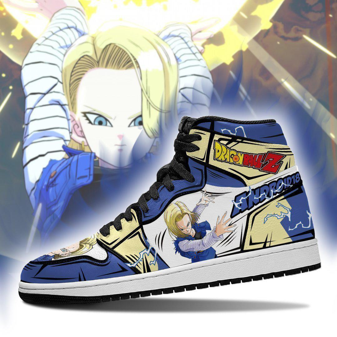 DBZ Android 18 Custom Anime High-Top Leather Sneakers Characters Edition