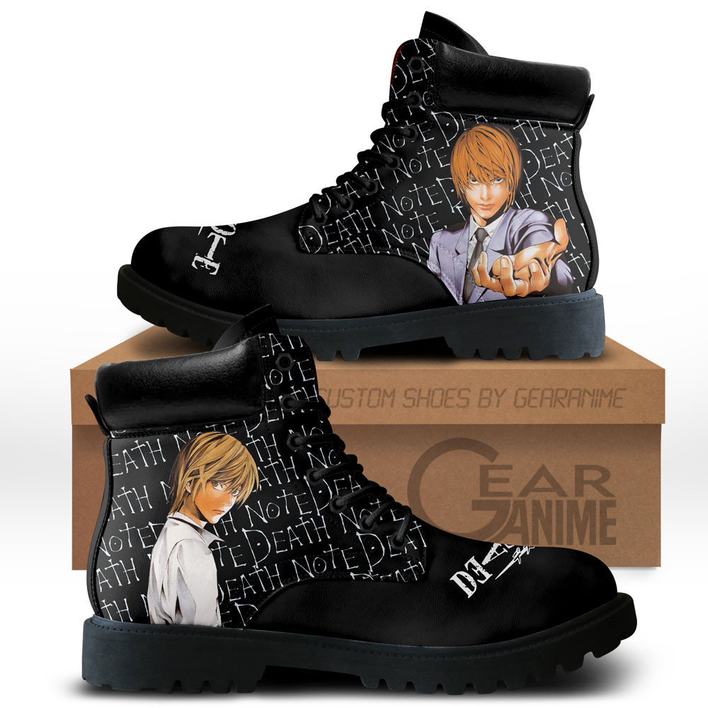 Death Note Kira Light Yagami Custom Anime Combat Boots NTT071