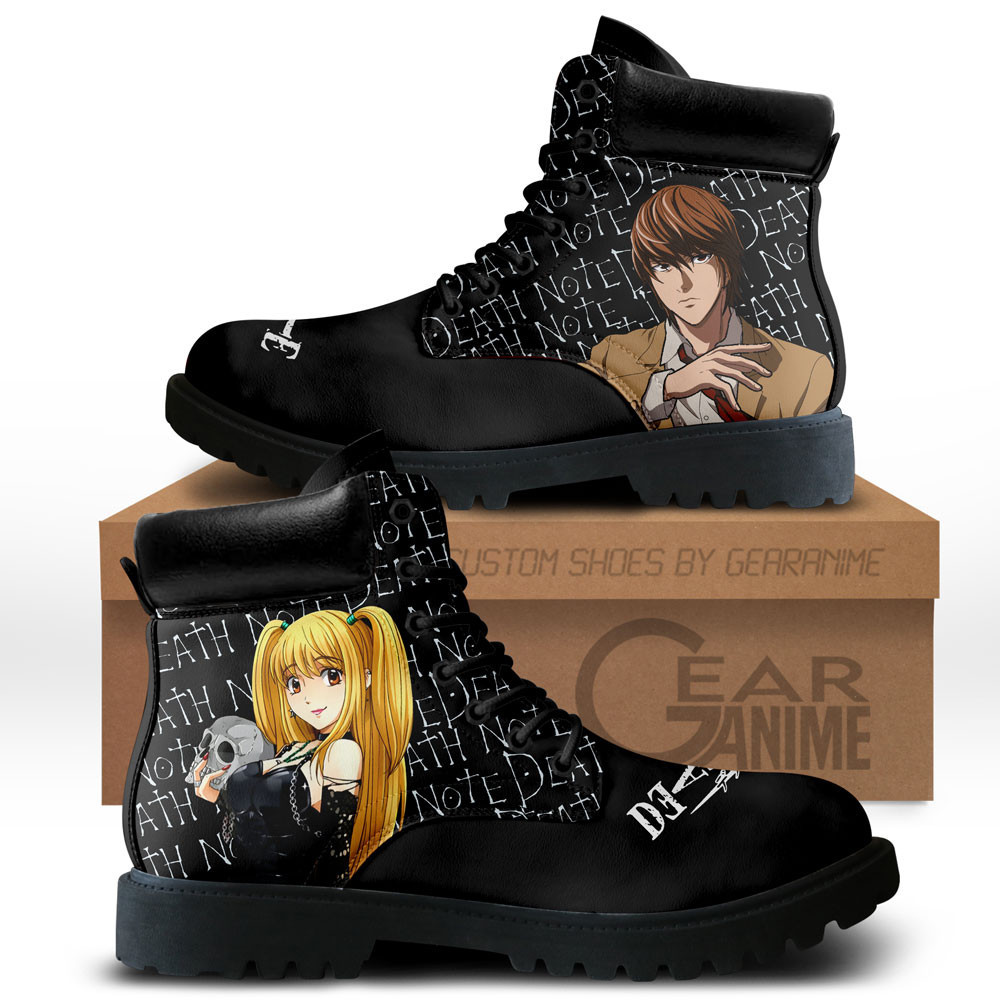 Death Note Light and Misa Custom Anime Combat Boots NTT071