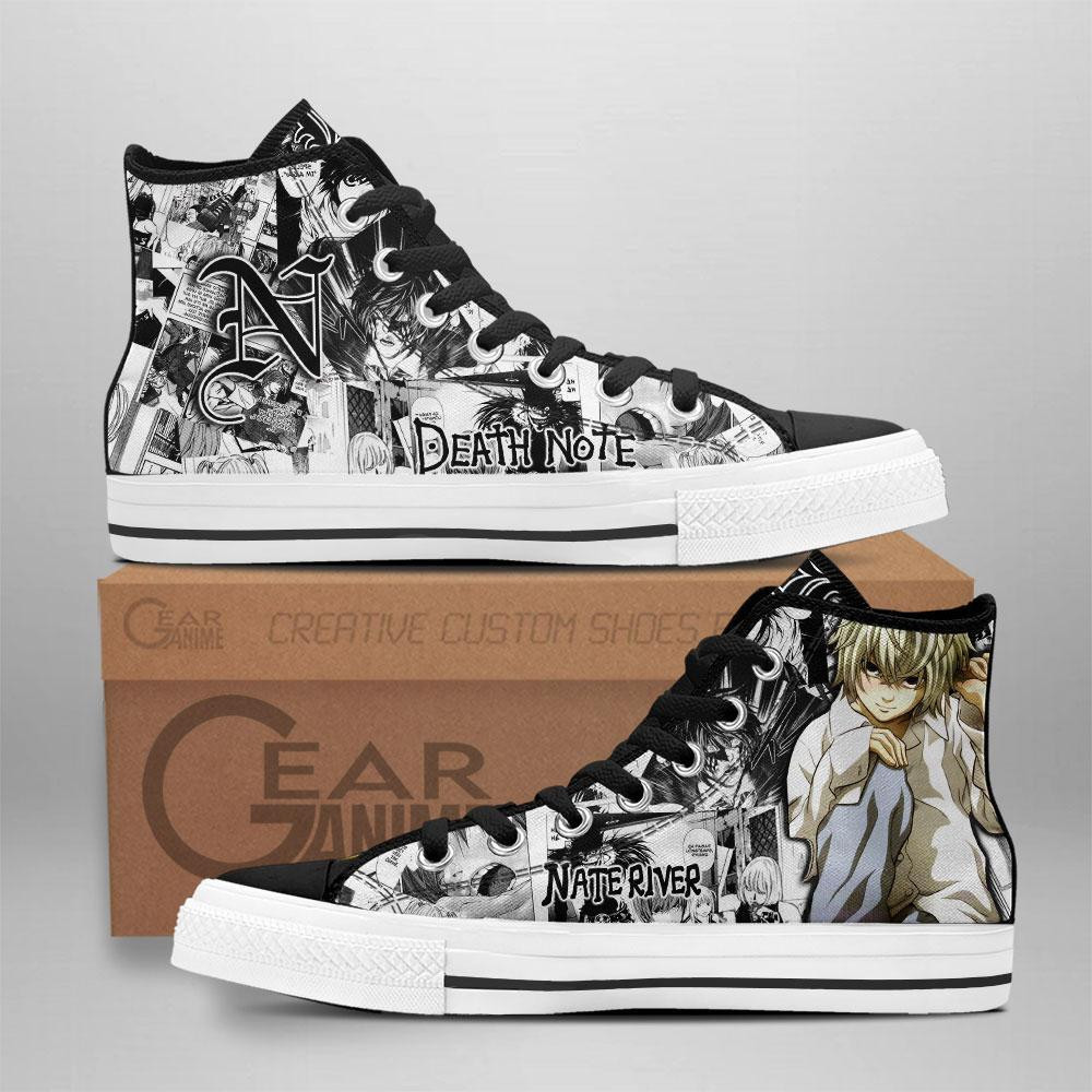 Death Note Nate River Custom Anime High-Top Canvas Shoes NTT141
