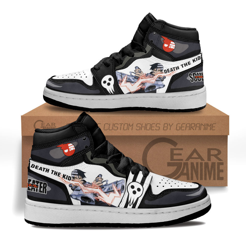 Death The Kid Custom Anime Kids High-Top Leather Sneakers
