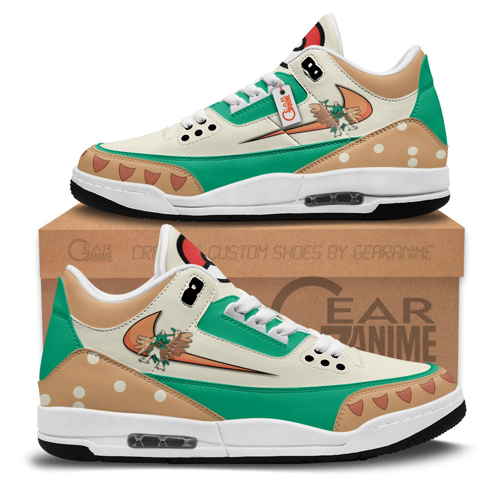 Decidueye Custom Anime Retro 3 Leather Sneakers