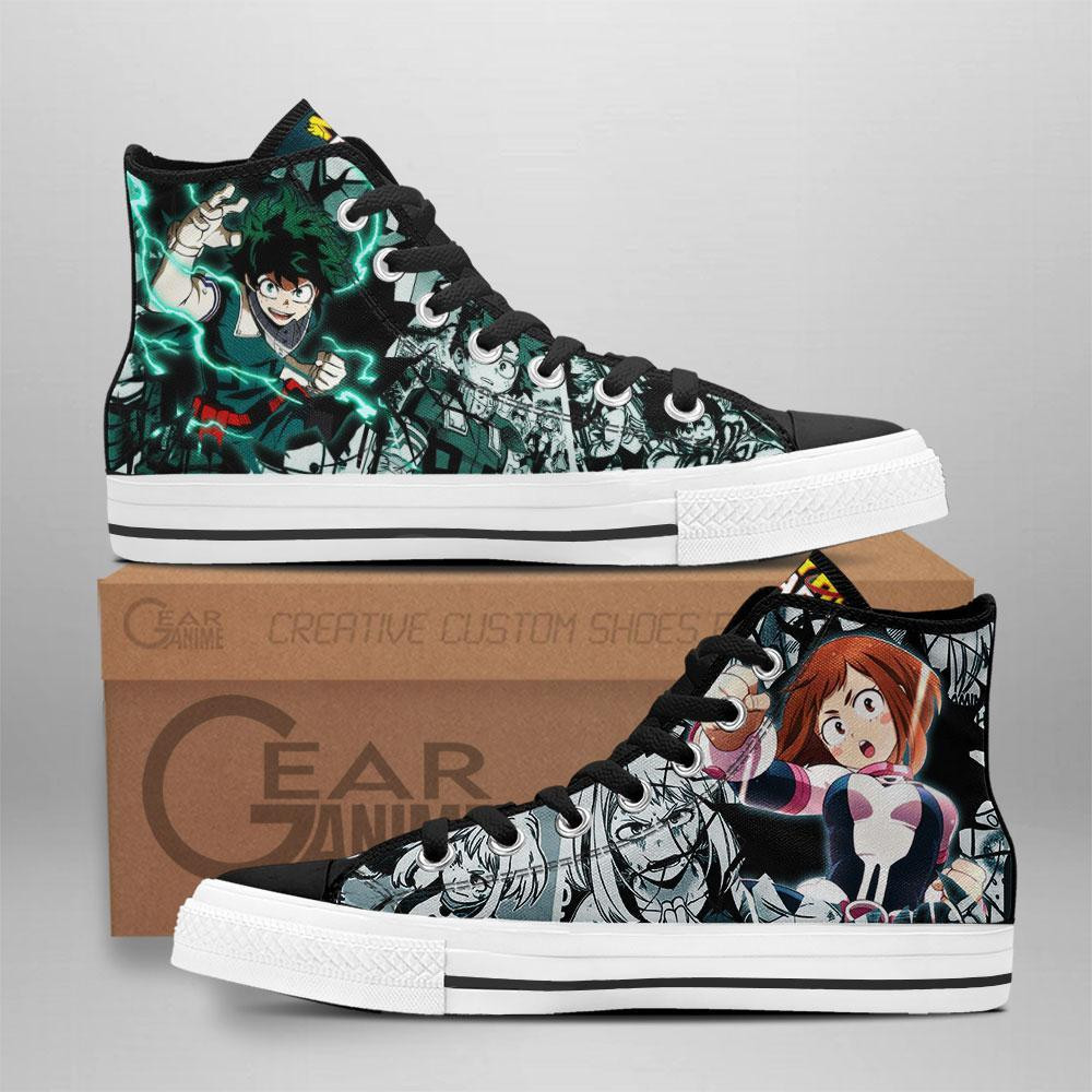 Deku & Uraraka Custom Anime High-Top Canvas Shoes TT2708