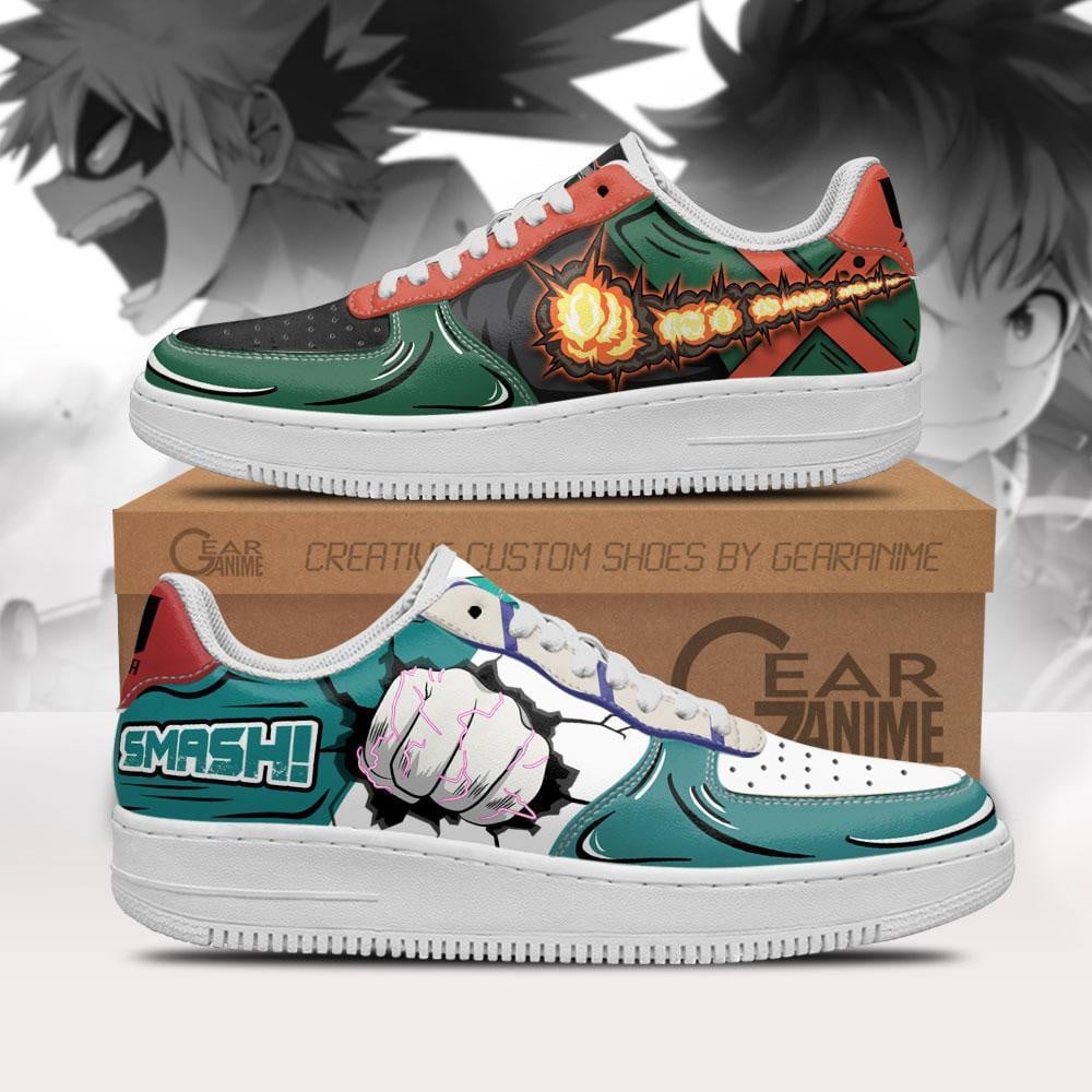 Deku and Bakugo Custom Anime Low-Top Leather Sneakers