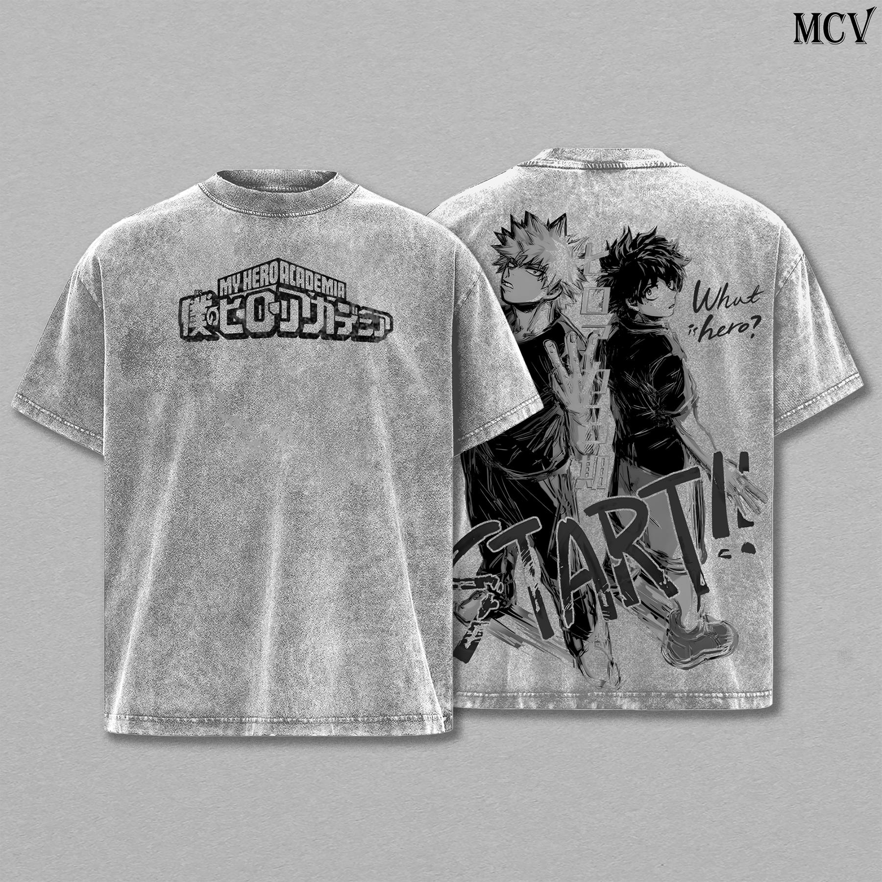 Deku vs Bakugo Tee – My Hero Academia Movie Battle Vintage Washed Oversized