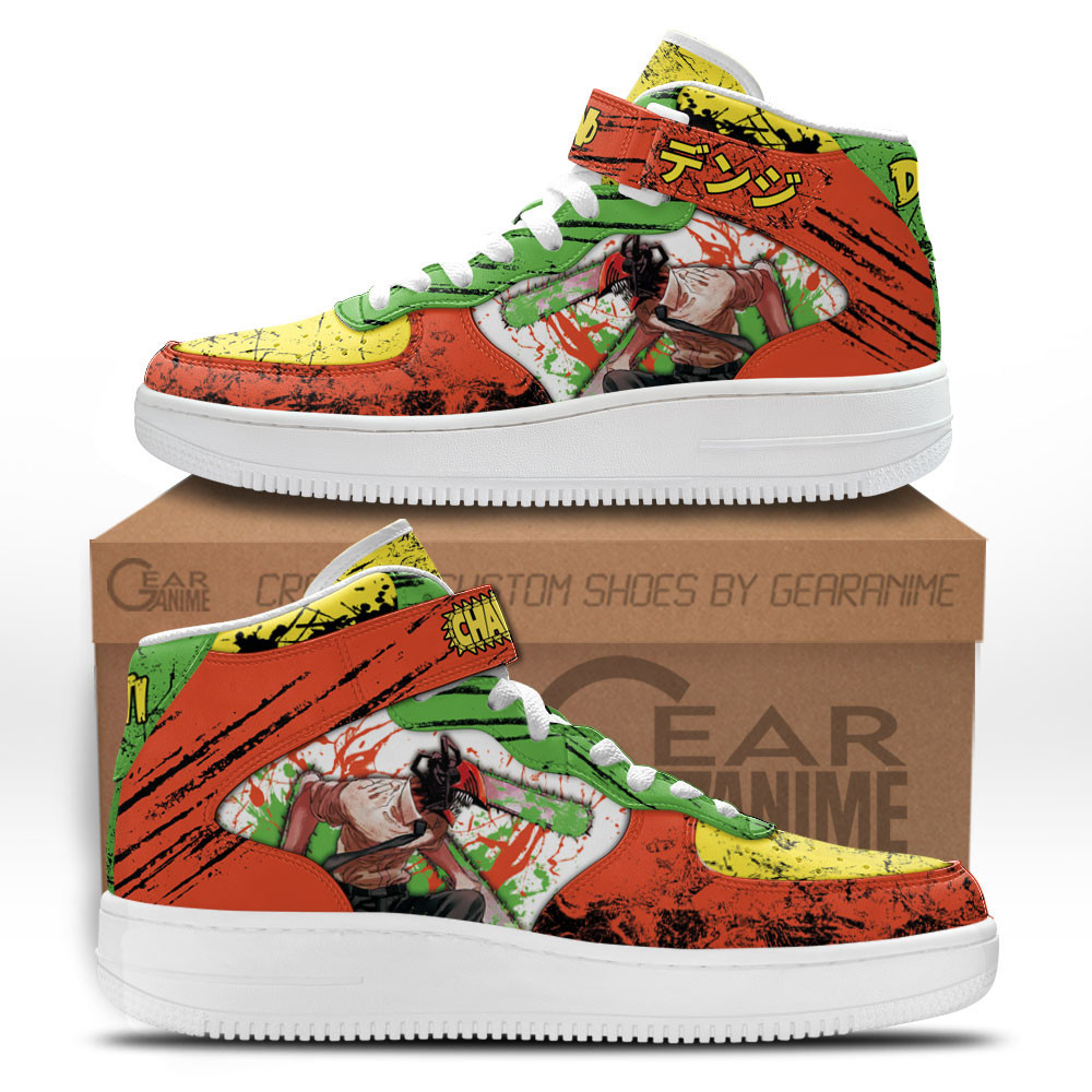Denji Custom Anime Mid-Top Leather Sneakers