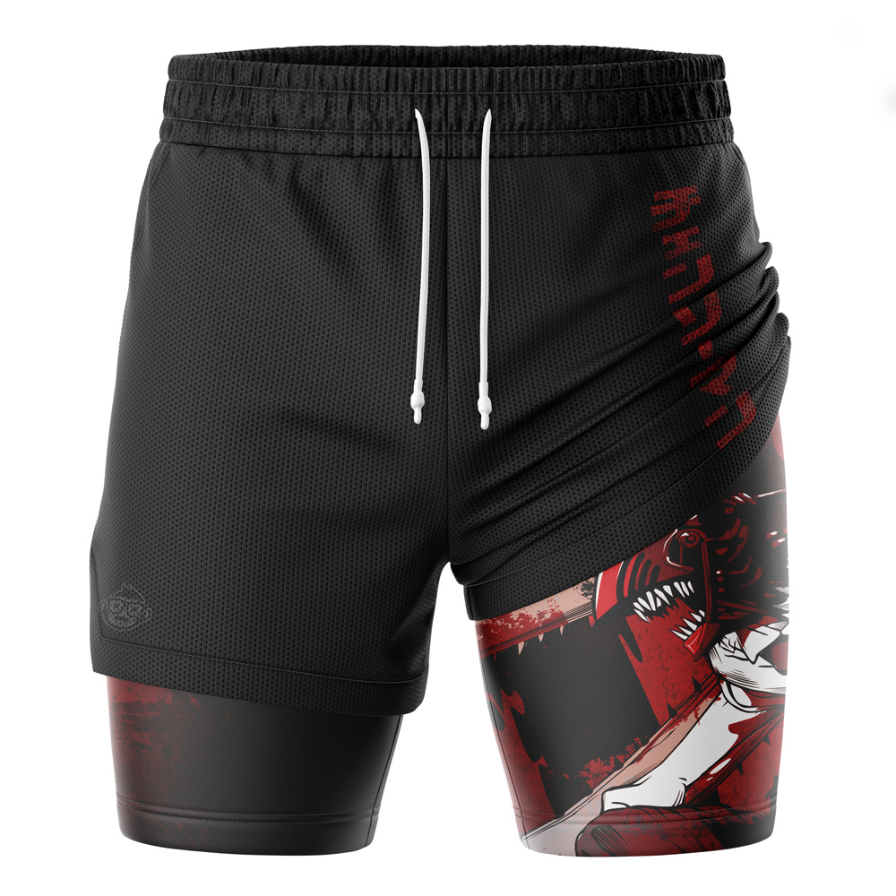 Denji Devil Hunter Chainsaw Man 2-in-1 Performance Shorts