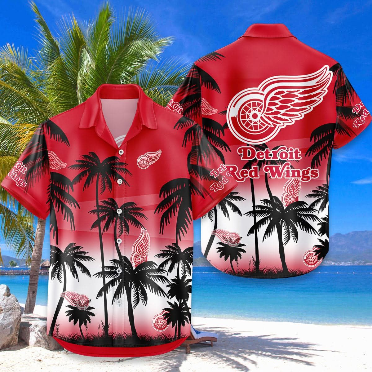 Detroit Red Wings Hawaiian Shirt NHL Gear Game Day Gift for Ice Hockey Lovers