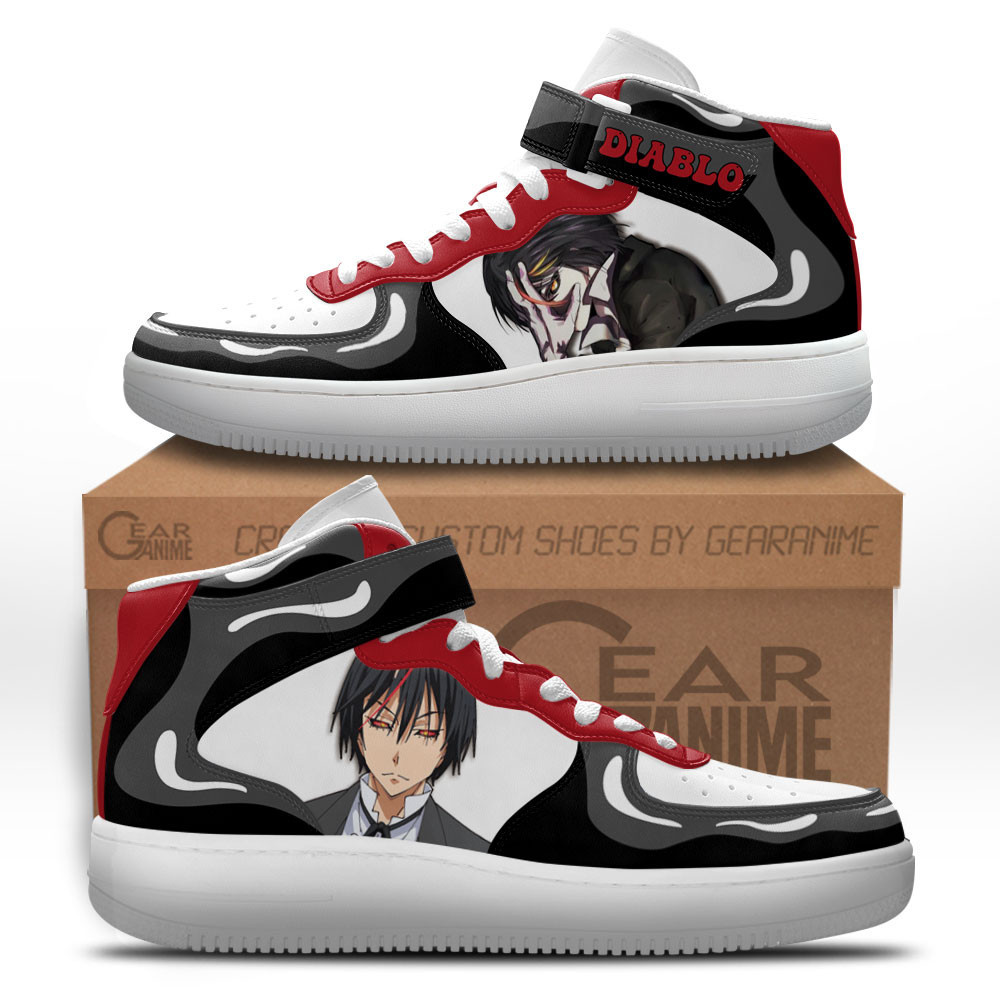 Diablo Custom Anime Mid-Top Leather Sneakers