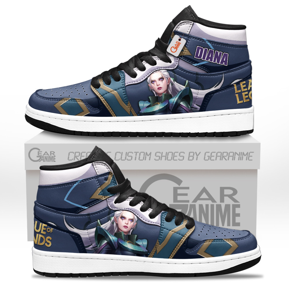 Diana Custom Gaming High-Top Leather Sneakers LOL Custom Name