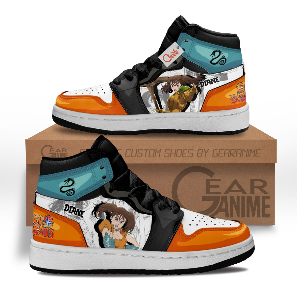 Diane Custom Anime Kids High-Top Leather Sneakers MV1503