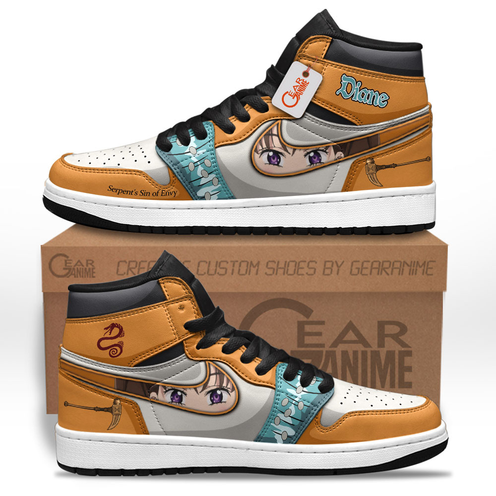 Diane High-Top Leather Sneakers Serpent Sin of Envy Custom Name