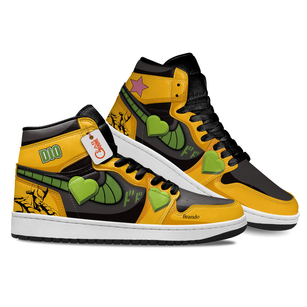Dio Brando Personalized Custom Anime High-Top Leather Sneakers The World Stand Edition