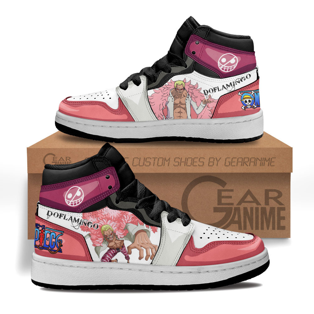 Donquixote Doflamingo Custom Anime Kids High-Top Leather Sneakers