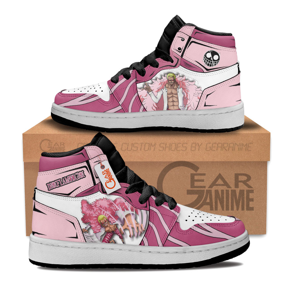 Donquixote Doflamingo Custom Anime Kids High-Top Leather Sneakers Personalized