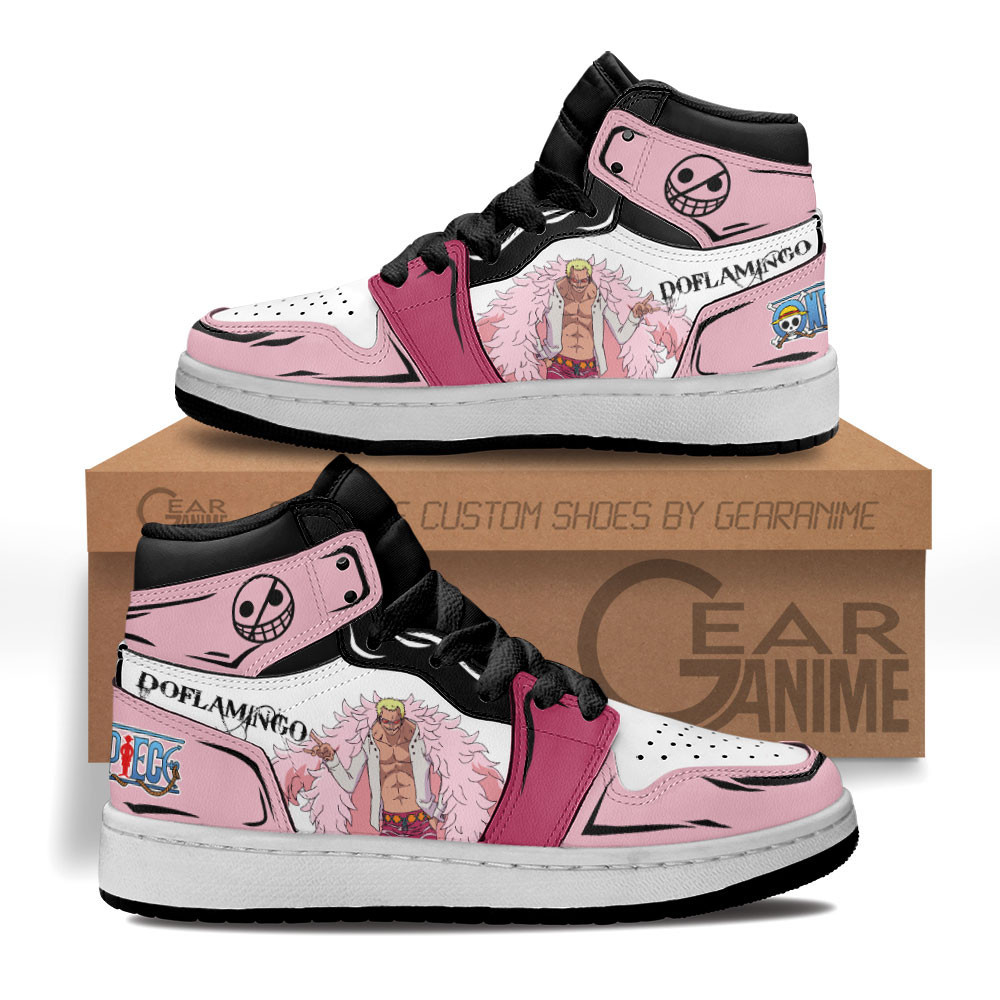 Donquixote Doflamingo Custom Anime Kids High-Top Leather Sneakers